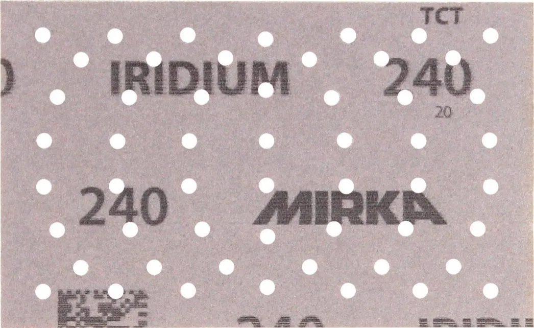 Schleifpapier MIRKA IRIDIUM PAPER 81 x 133 OPEN. Körnung 240, 54 Löcher/100 Stück