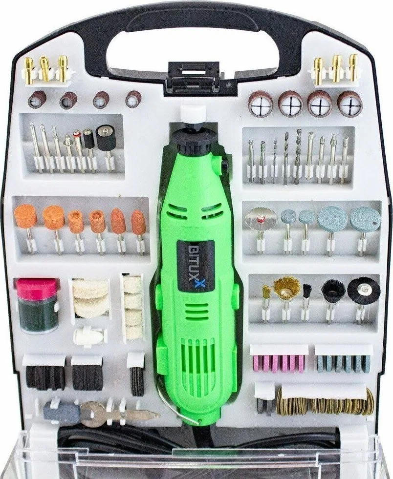 Bituxx-Schleifmaschine – SET: MULTIFUNKTIONALE MINI-SCHLEIFMASCHINE + 234-TEILIGES BITUXX-SET