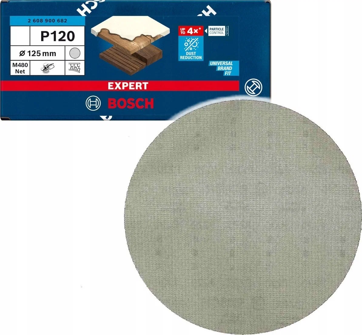 Bosch-Schleifmaschine Bosch Expert M480 Schleifpapier O 125 mm, K120 (50 Stück, für Exzenterschleifer)