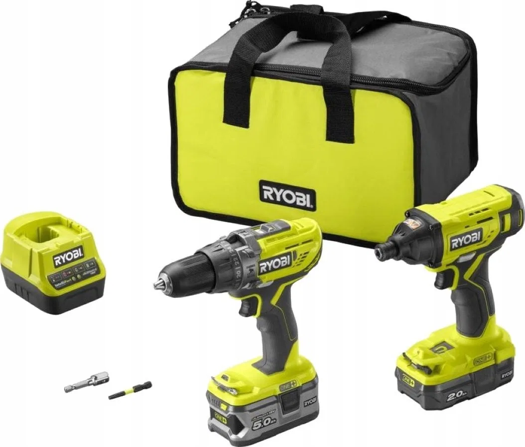 Ryobi-Werkzeugset Ryobi ONE+ R18PDID2-252S 1x2,0 Ah, 1x5,0 Ah