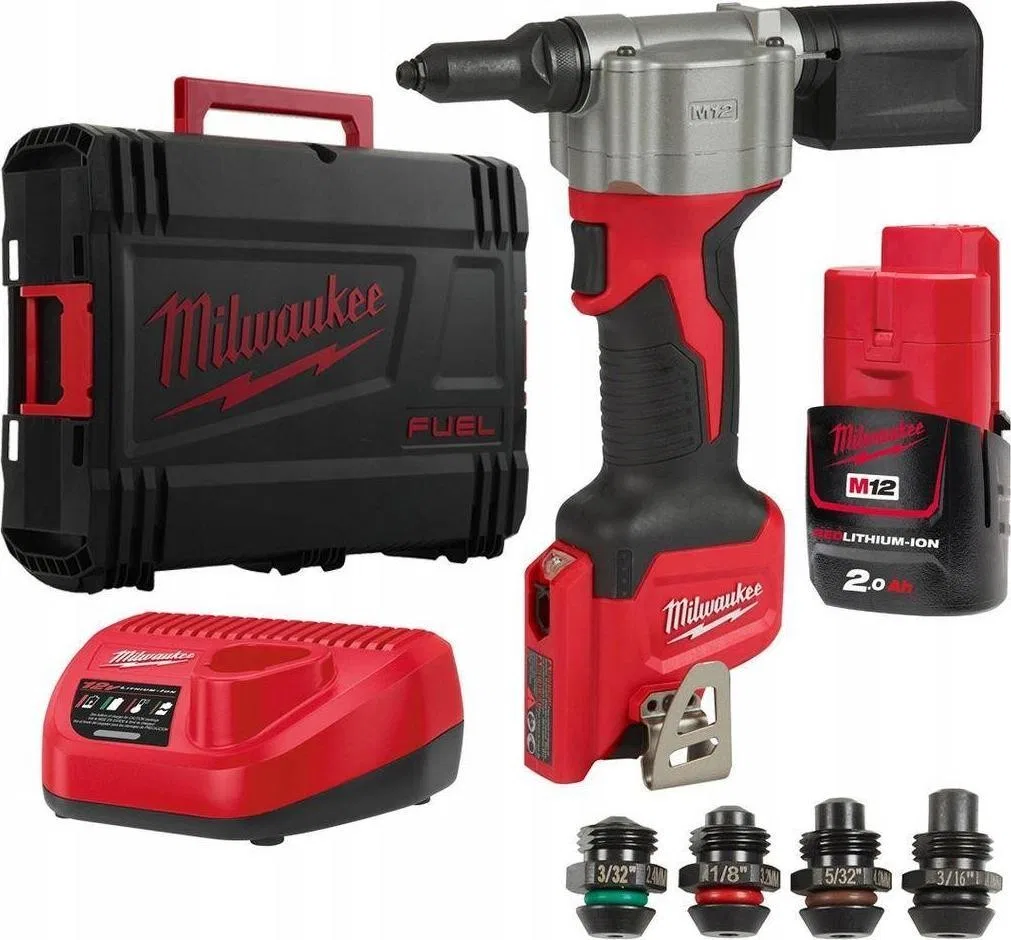 Milwaukee Akku-Nietmaschine 12 V, 1 x 2 Ah, Milwaukee M12 BPRT-201X
