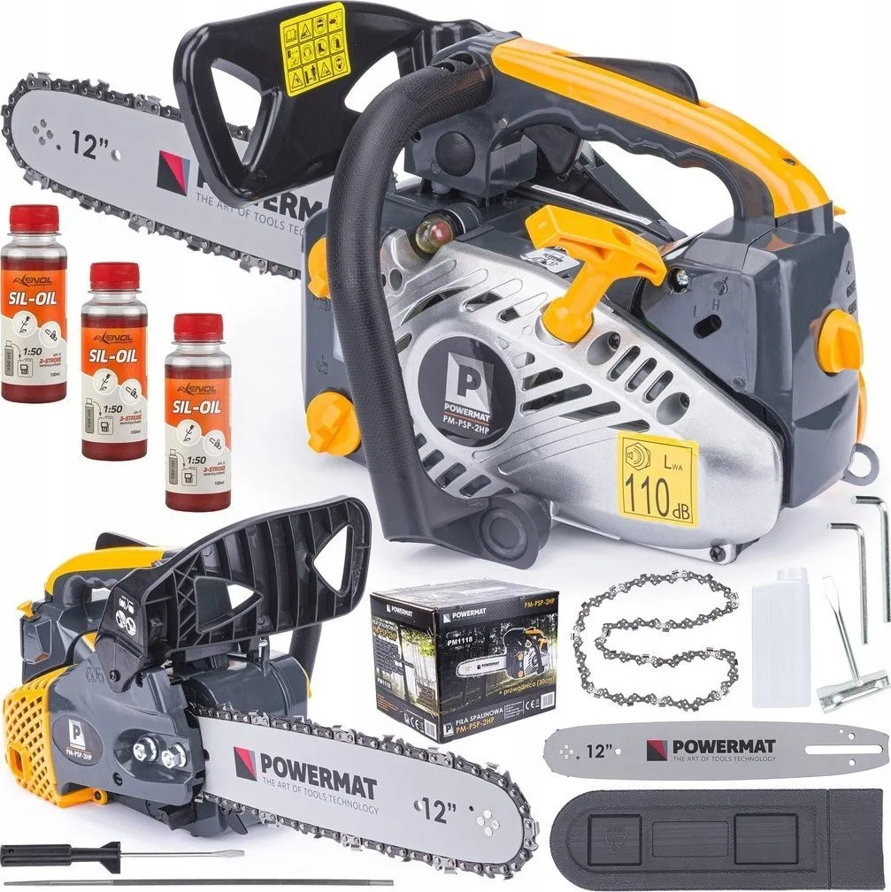 Powermat-Kettensäge – Benzinbetriebene Kettensäge, 2 PS, 12 Zoll, Astsäge, Powermat