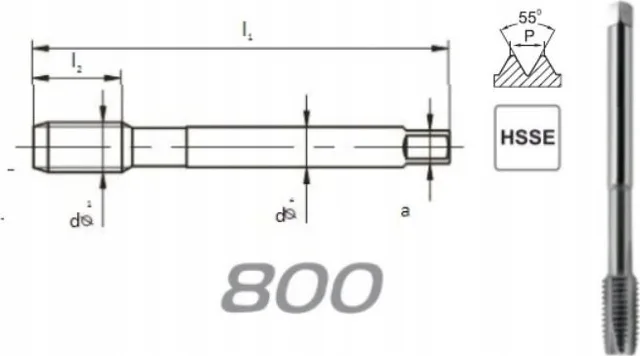 Fanar Gewindebohrer G 1" DIN-5156B HSSE 800 - D2-111101-3139