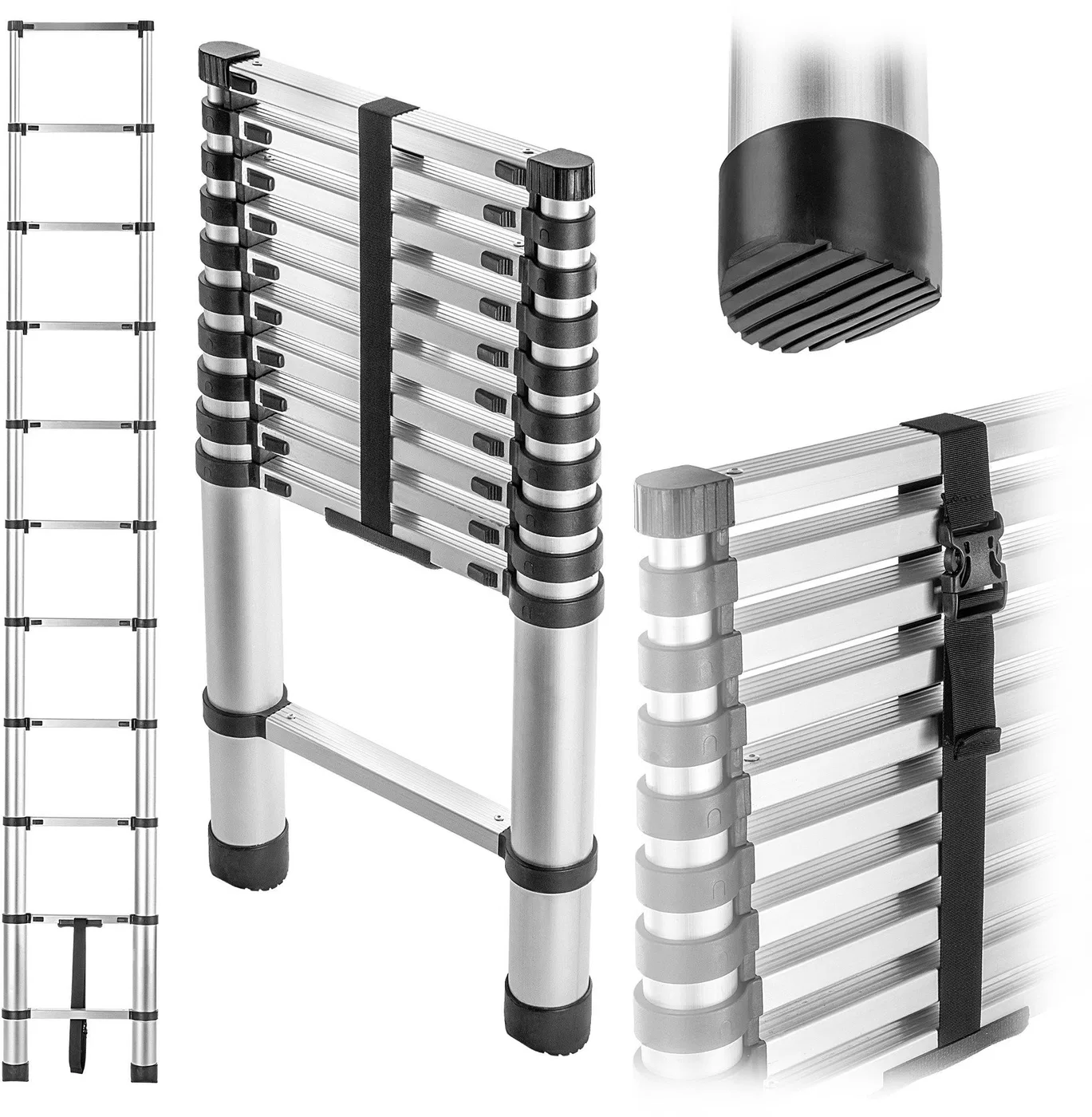 KADAX Aluminium-Teleskopleiter HOME 3,2 m, 11 Sprossen