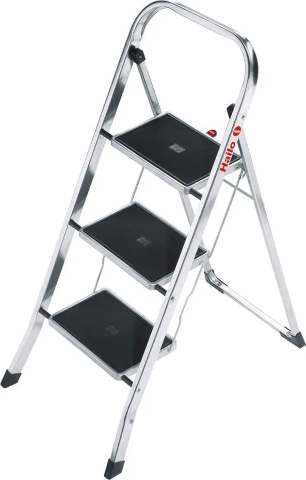 Hailo Einseitige freistehende Aluminiumleiter, 3 Stufen (4007126439345)