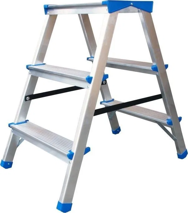 Braket Freistehende doppelseitige Aluminiumleiter mit 3 Sprossen (BR-00-7002)