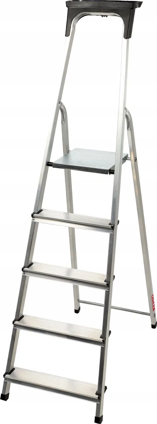 Kadax KADAX Aluminium-Haushaltsleiter mit 5 Sprossen + Haken