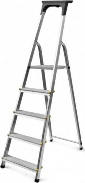 DRABEST Aluminium-Haushalts-Schiebeleiter mit 7 Sprossen