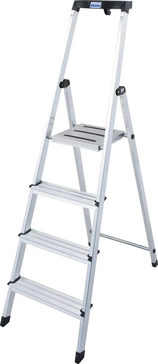 Krause Safety Einseitige freistehende Aluminiumleiter mit 4 Sprossen