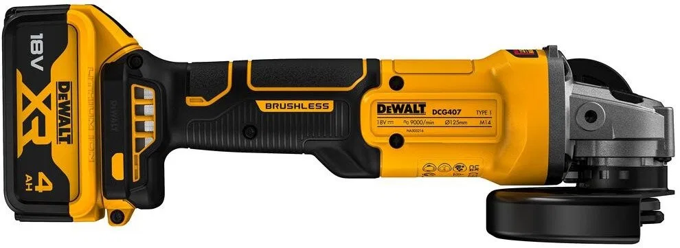 DEWALT 125-mm-Winkelschleifer 18 V DCG407M2T 2x4,0 Ah BL TSTAK