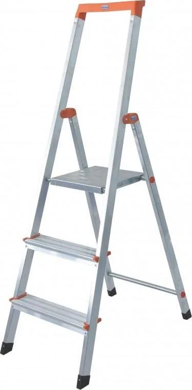 Krause Solidy Einseitige freistehende Aluminiumleiter, 3-stufig (126214)
