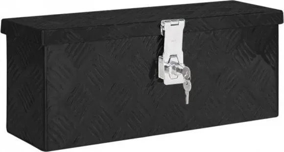 vidaXL Aufbewahrungsbox, schwarz, 50 x 20,5 x 15 cm, Aluminium