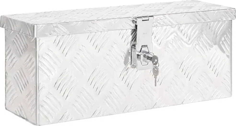 vidaXL Aufbewahrungsbox, silber, 50 x 20,5 x 15 cm, Aluminium