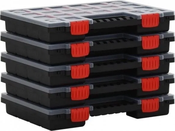 vidaXL Sortimentsboxen, 5 Stück, 34,5 x 25 x 5 cm, Polypropylen