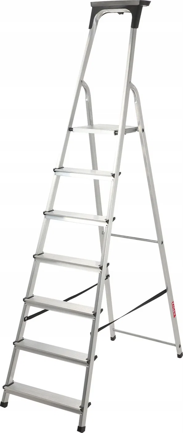Kadax KADAX Aluminium-Haushaltsleiter mit 7 Sprossen + Haken