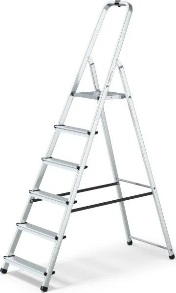 Lagerung Aluminiumleiter mit 6 Sprossen, Tragkraft 150 kg – PRO