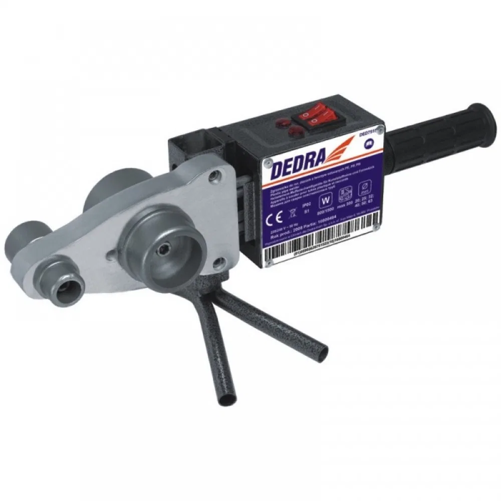 Dedra Rohrschweißgerät 800/1500 W + 7-teiliges Aufsatzset + Metallkoffer (DED7515)