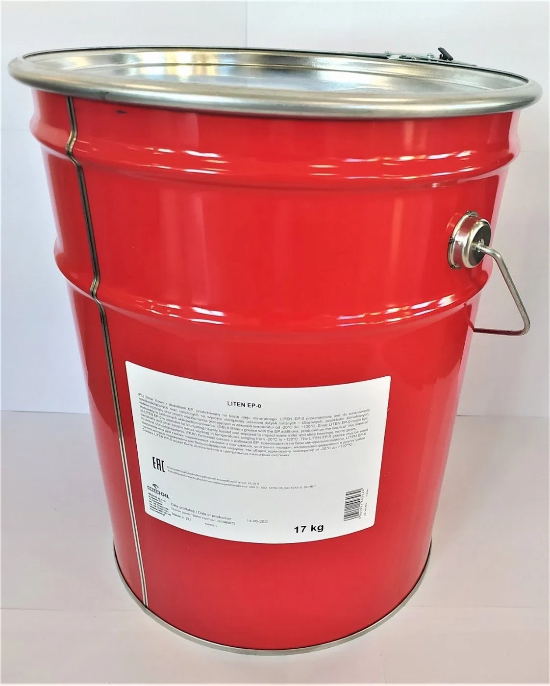Lithium-Lagerschmierfett LITEN EP (17 kg), -20/+120 °C, DIN 51 502: KP0G-20, ISO 6743-9: BCHB-0, NLGI 0