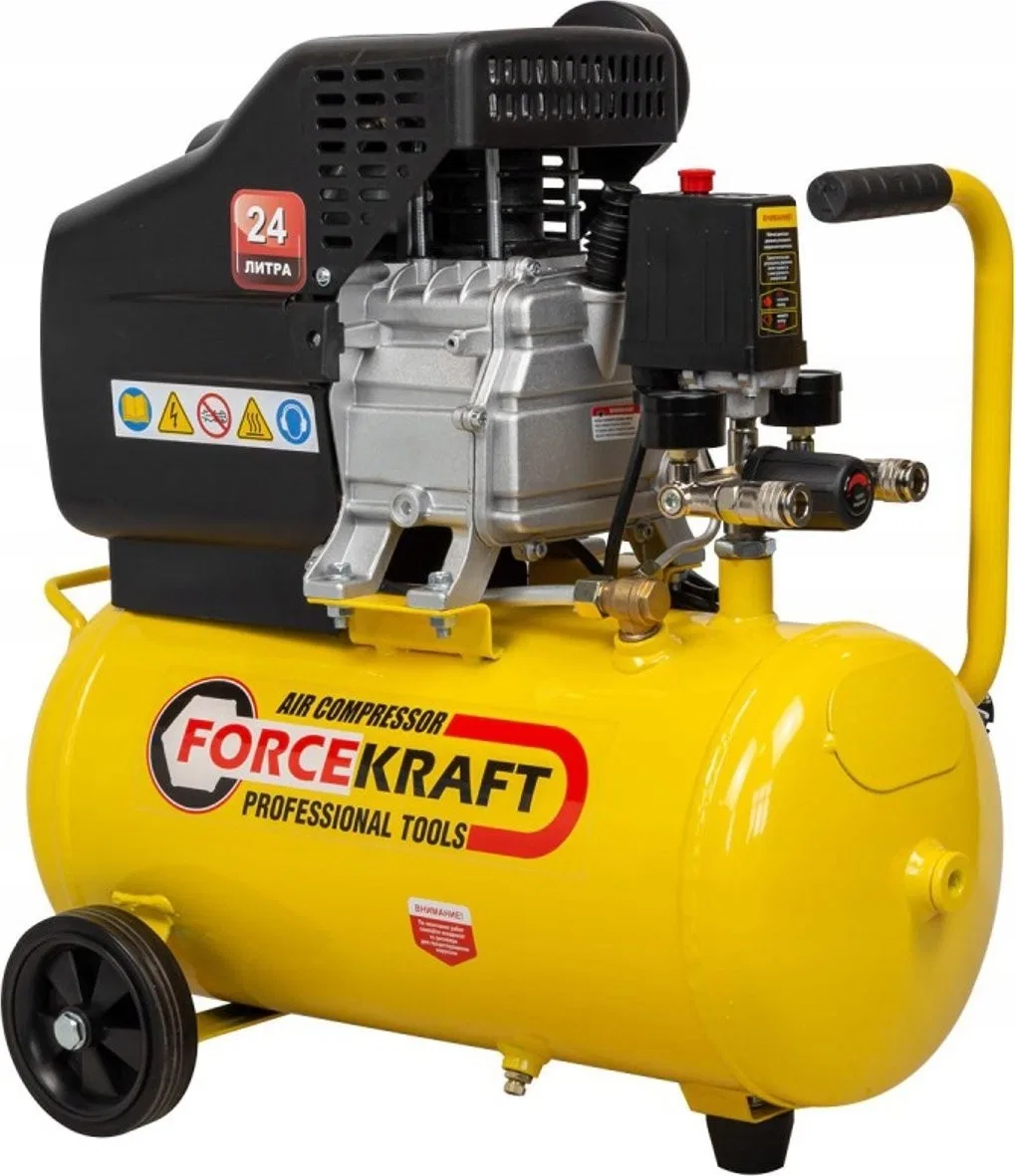 Forcekraft-Kompressor – Kolbenkompressor mit Direktantrieb (1,5 kW, 24-Liter-Behälter, 8 bar, 180 l/min, 230 V)