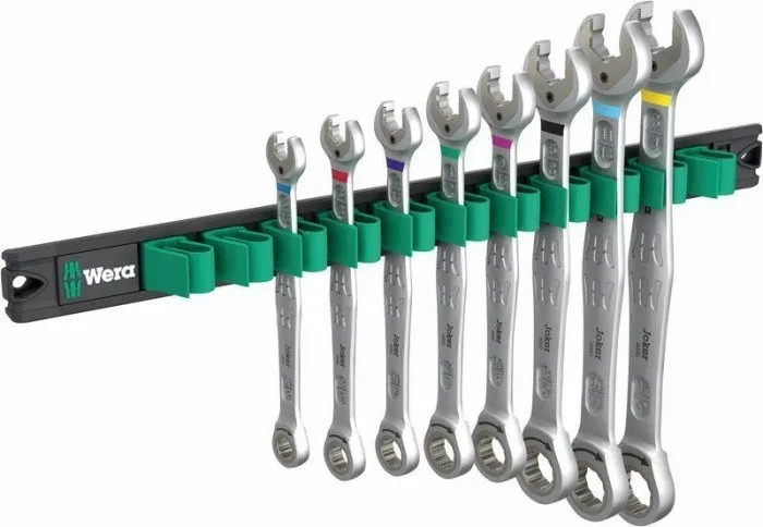 Wera Wera 9632 Magnetstreifen 6000 Joker Imperial 1, 8-teilig, Schraubenschlüssel (Kombinations-Ratschen-Schraubenschlüssel mit Haltefunktion, Imperial)