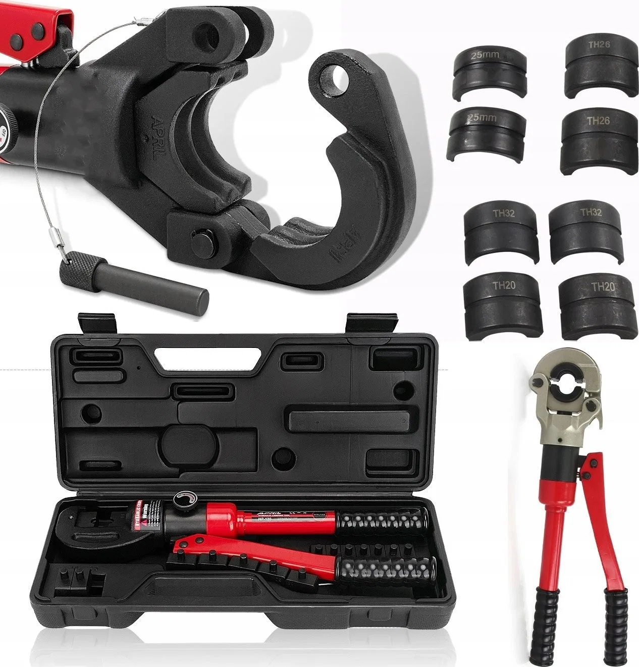 Rosfix PRASkA HYDRAULISCHE PEX-ROHRPRESSZANGE + VERBINDUNGSSTÜCKE