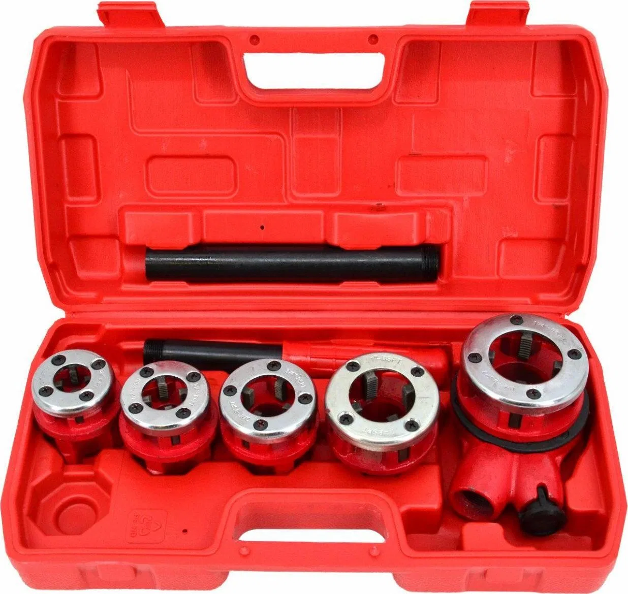 AWTools AWTOOLS Rohrgewindeschneider, 5-teilig: 3/8", 1/2", 3/4", 1", 1-1/4", Set im Koffer AW20612