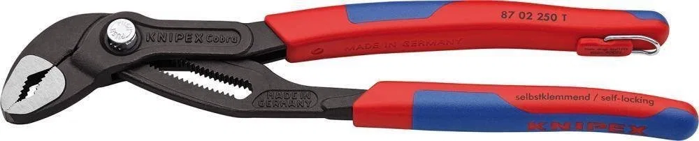 Knipex Rohrzange Cobra, poliert, mit Spannvorrichtung und 2-Komponenten-Griff, 250 mm KNIPEX