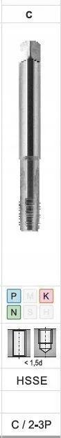 Fanar Gewindebohrer NPT 3/4"-14 DIN-374C HSSE 800
