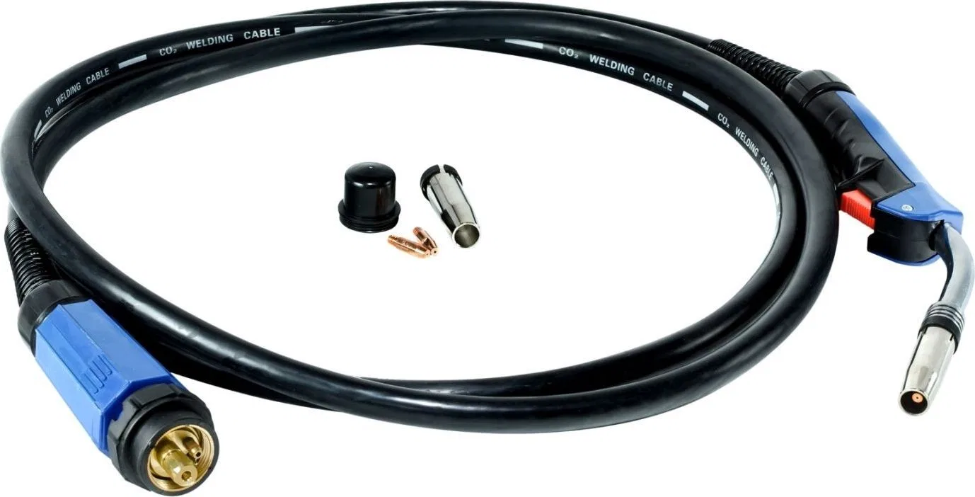Stamos Palnik MIG/MAG-Schweißbrenner mit 4 m langem Kabel und EURO-Stecker Kabel mit Brenner für MIG/MAG-Schweißgeräte mit EURO-Stecker