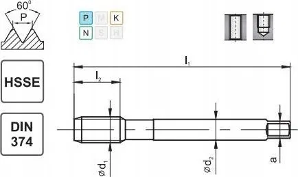 Fanar Gewindebohrer M20x1,5 DIN-374C (6H) HSSE 800