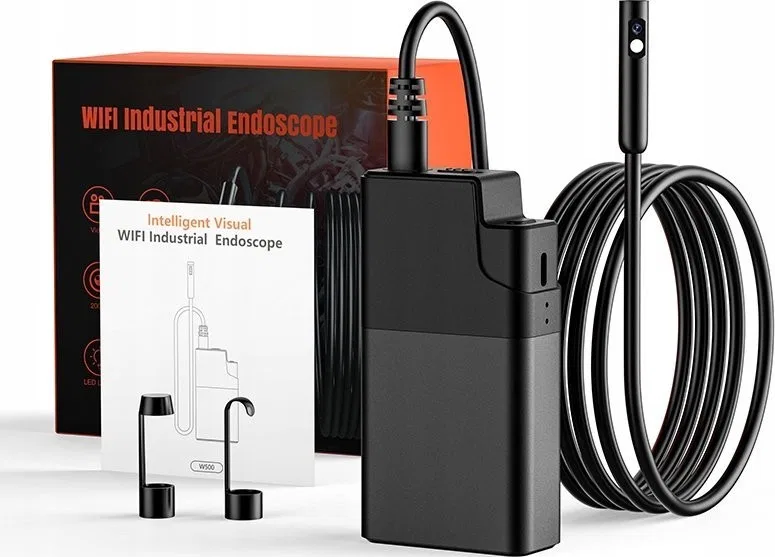 Inspektionskamera, starres Endoskop, 5 m Kabel, 8 LEDs, Dual-Kamera, 5,5 mm, Android, iOS