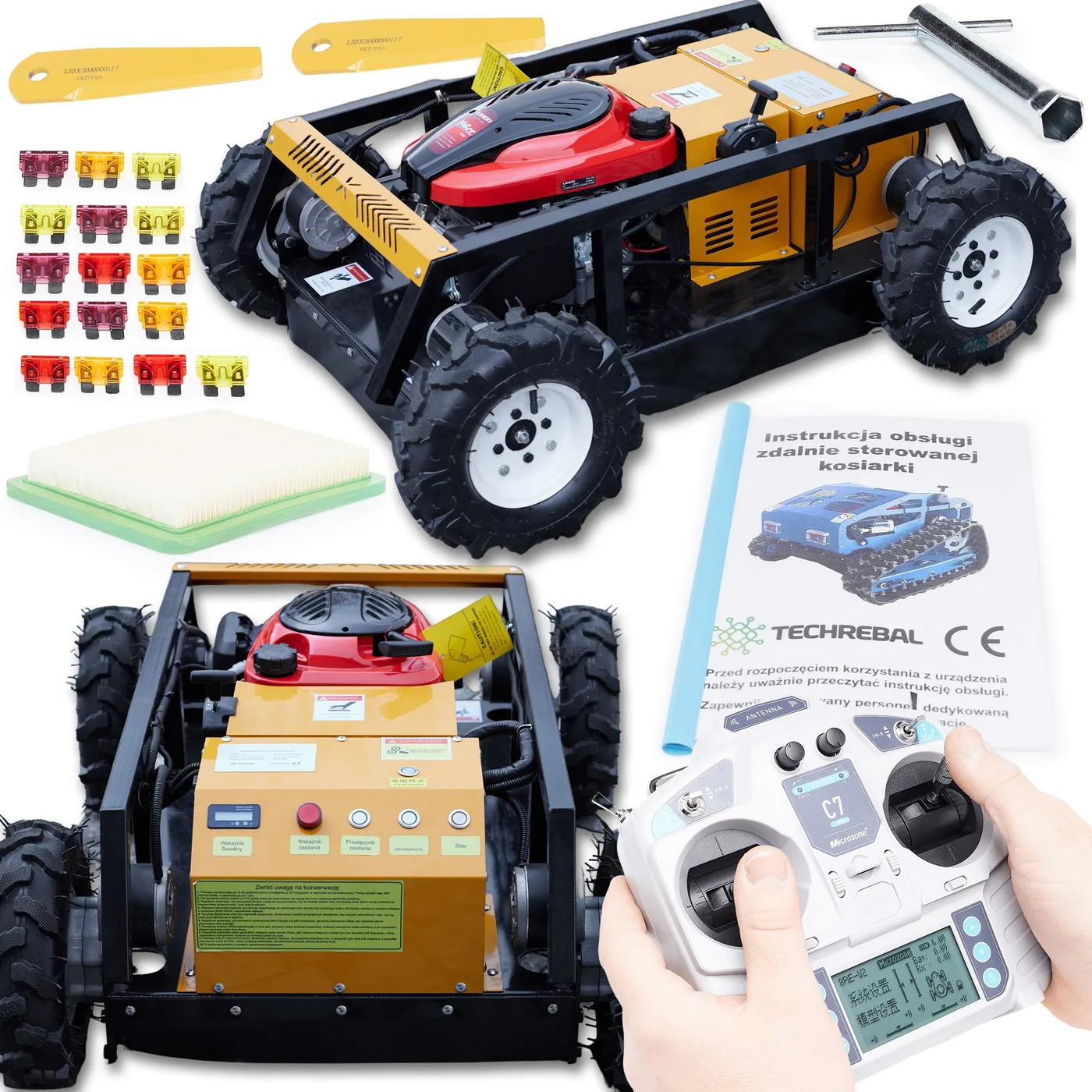 Ferngesteuerter Rasenmäher Prato 550 Hybrid mit Verbrennungsmotor und Fernbedienung (RC), 50 cm, Loncin
