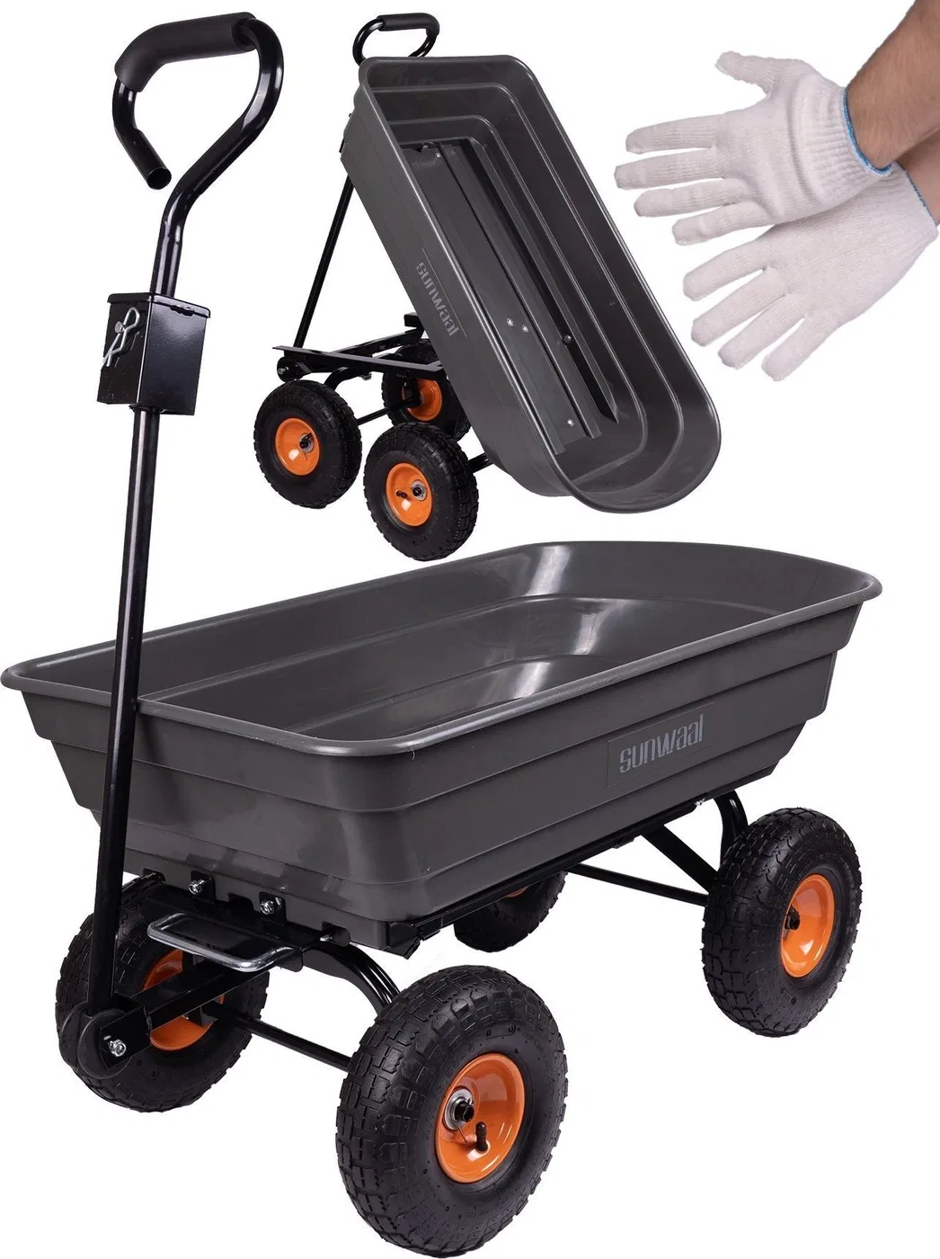 Maltec-Werkzeugwagen, Gartenwagen, Transportwagen, Anhänger, Schubkarre, Kippwagen