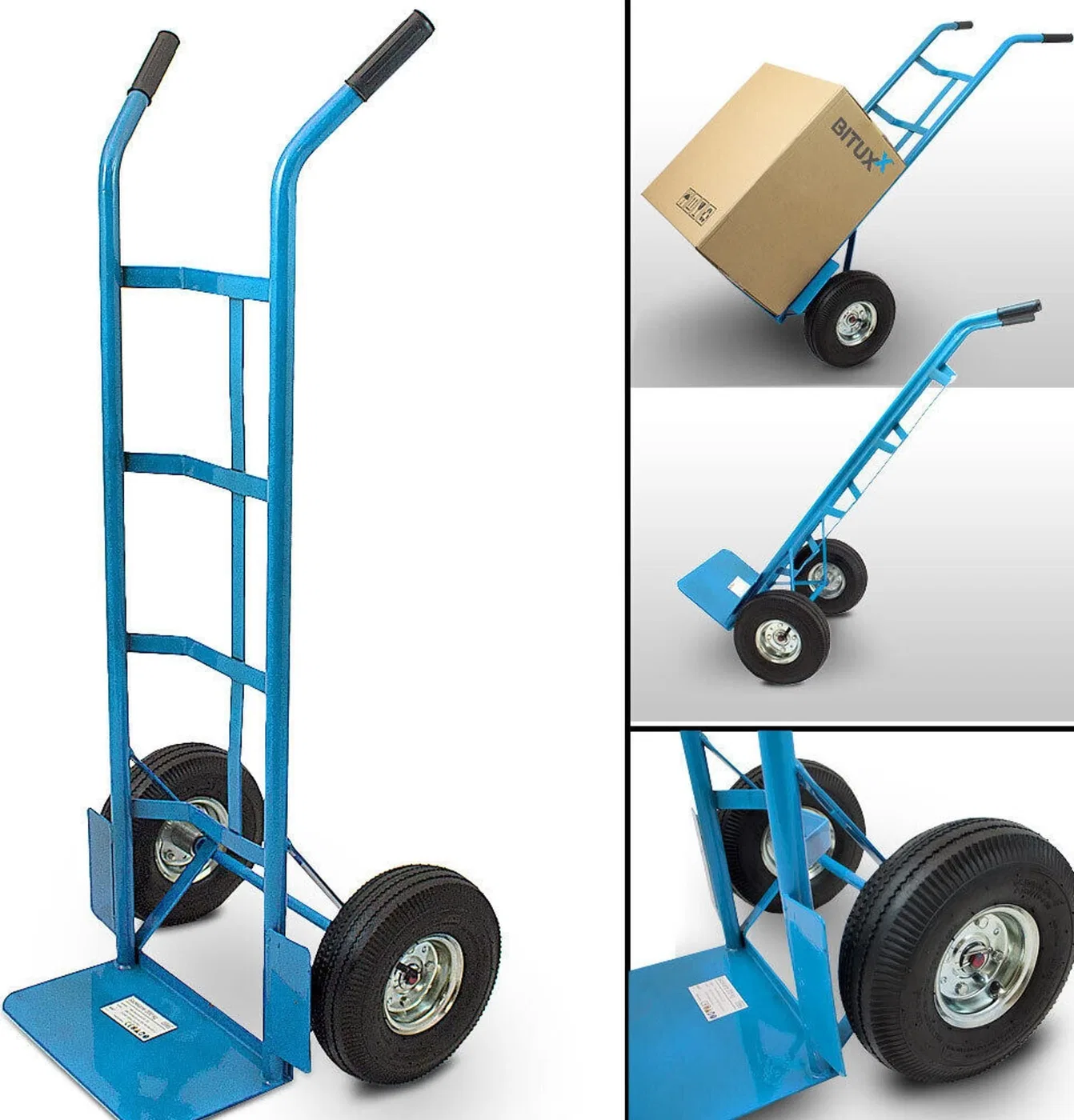 Bituxx Werkzeugwagen – Handtransportwagen für Lager und Transport, 200 kg, Luftreifen, robust