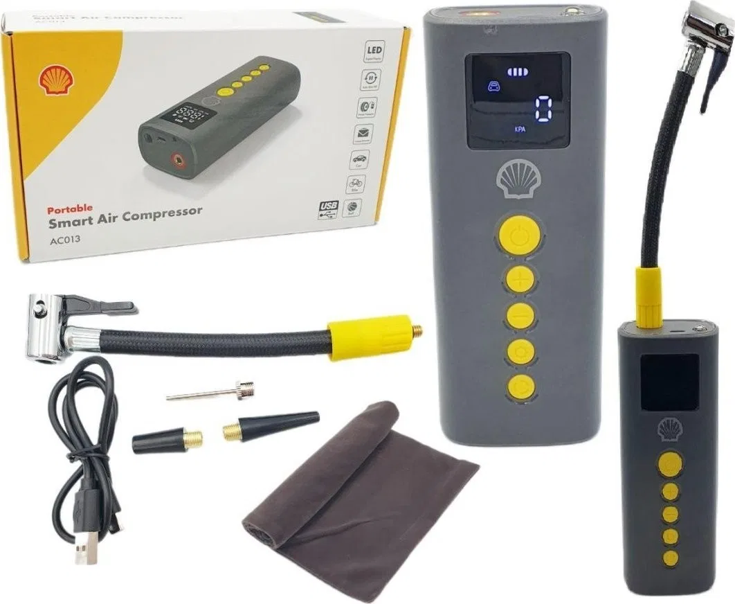 Koopman Autokompressor – Akku-Kompressor für unterwegs mit USB-Ladeanschluss (SHELL)