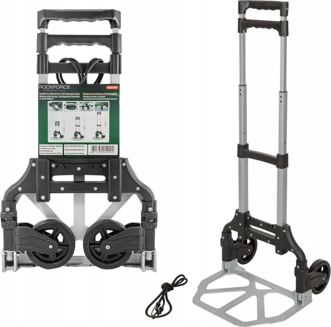Rockforce Werkzeugwagen – Zusammenklappbarer Wagen mit Ladefläche (Tragkraft 80 kg)