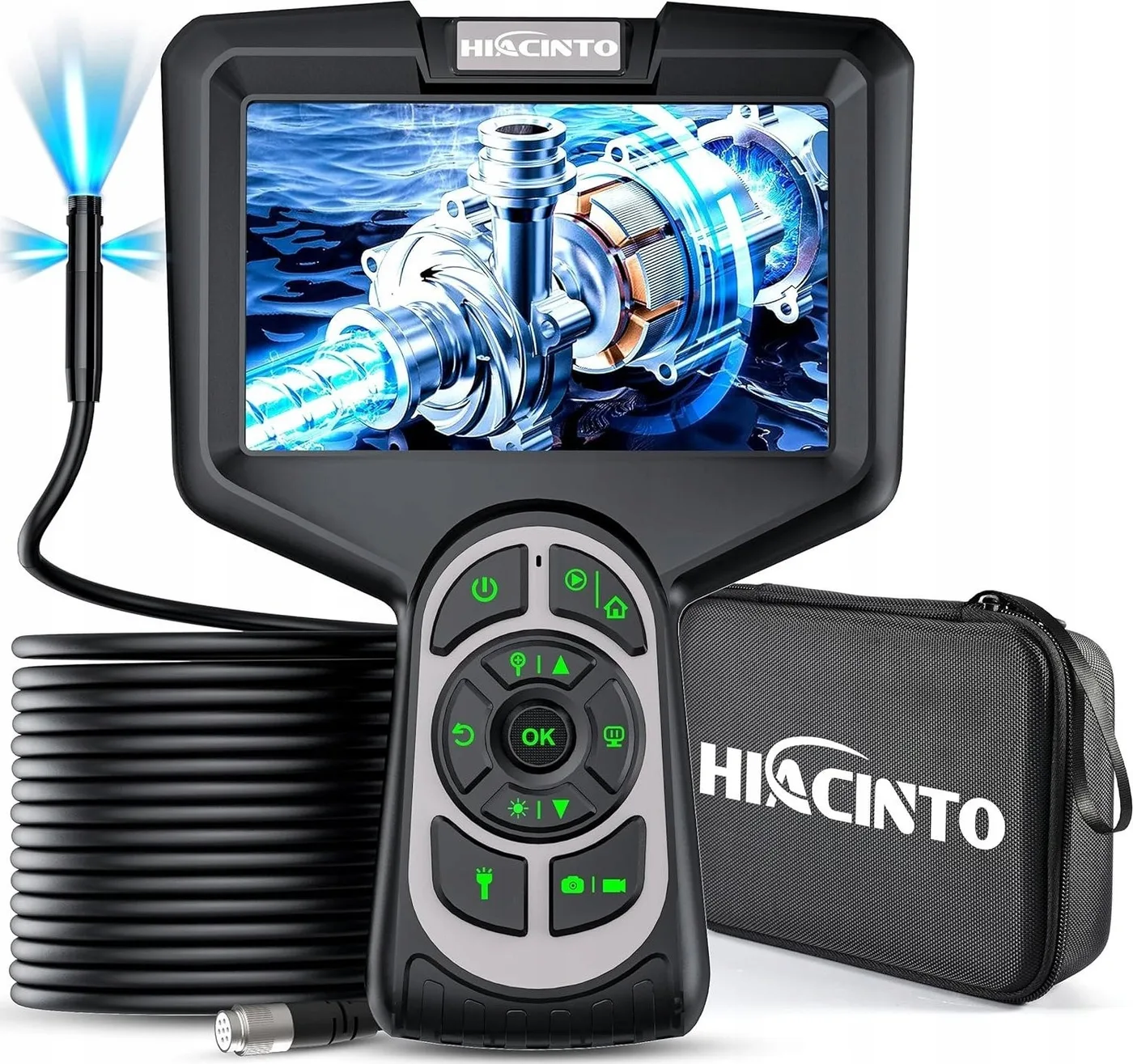 Hiacinto Endoskop-Inspektionskamera mit Beleuchtung, 20 m wasserdicht, IP68, 32 GB