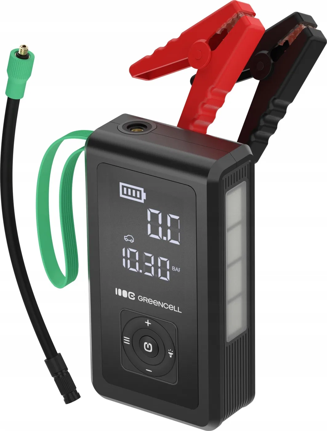 Greencell PowerBoost Air / Starthilfe / Powerbank für das Auto mit Kompressor, 8000 mAh, 1000 A, Starthilfegerät