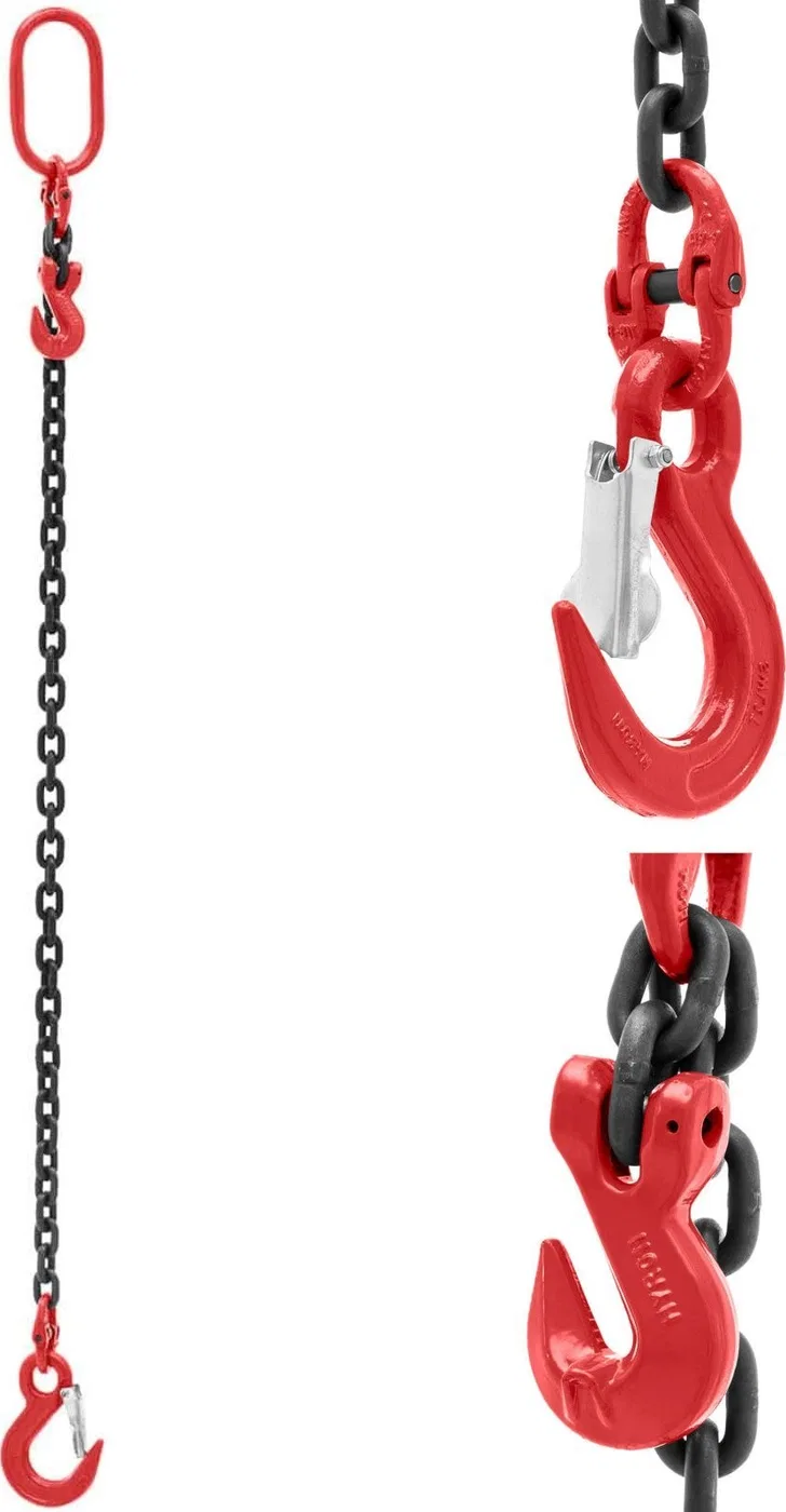 Steinberg 1-strängiges Transportkettengehänge mit Haken und Längenverstellung, 1 m, 2000 kg Transportkettengehänge