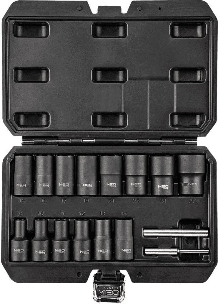 Neo-Steckschlüsselaufsätze 1/2" für beschädigte Muttern, 16 Stück (11-920)