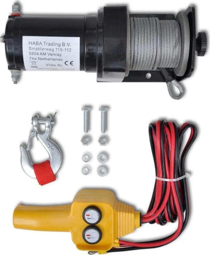 vidaXL Elektrische Winde 12 V, mit kabelgebundener Steuerung