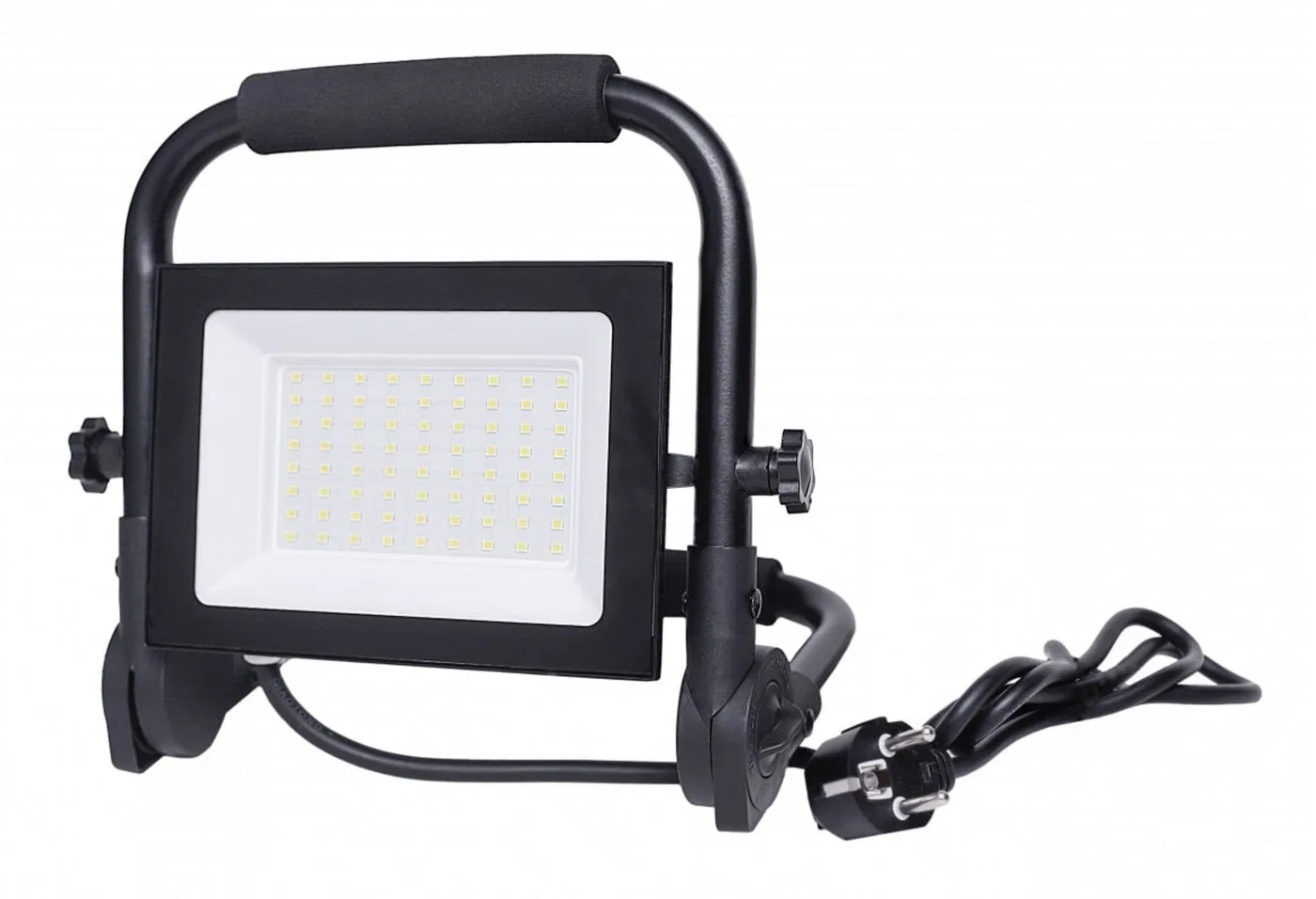 Tragbarer LED-Scheinwerfer GTV iNEXT, 50 W, 4000 lm, 6400 K, IP65, schwarz.