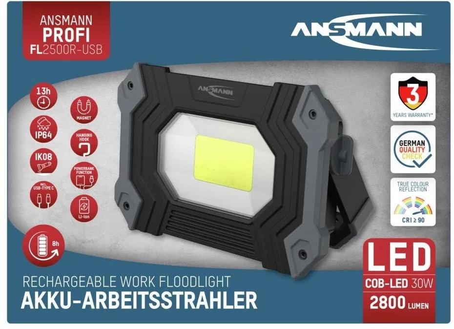 Ansmann FL2500R Arbeitsleuchte, 2400 Lumen, Akku
