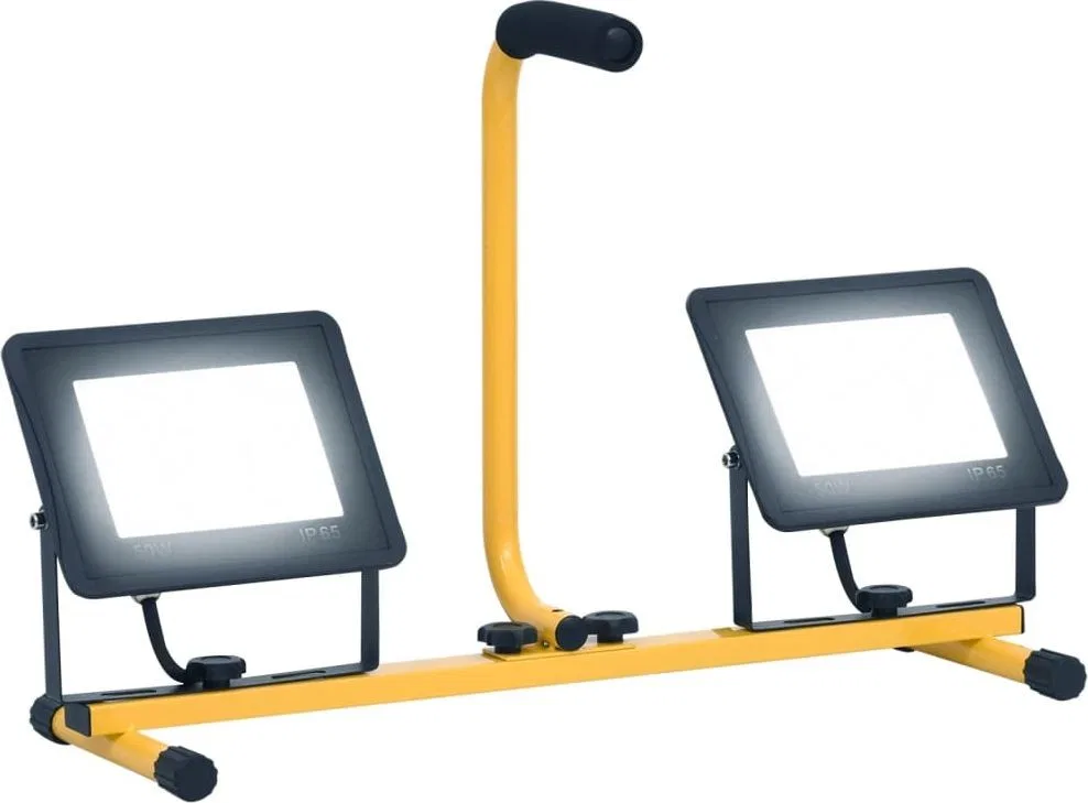 vidaXL LED-Strahler mit Halterung, 2×50 W, kaltweißes Licht
