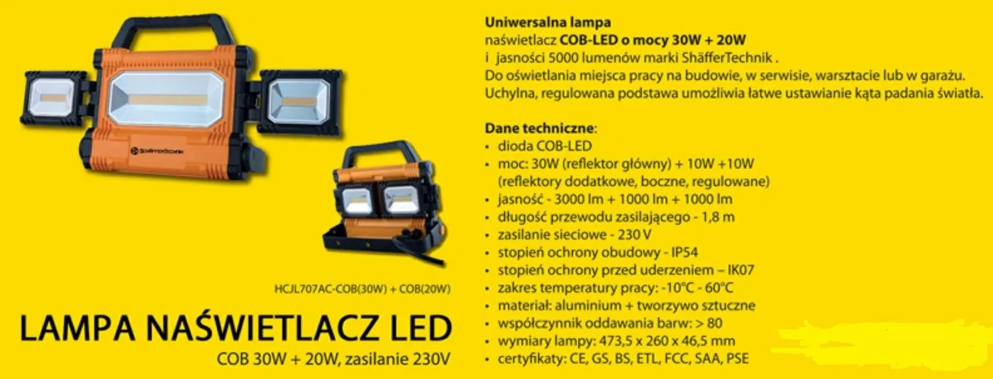KT HC COB-Scheinwerfer 30 W + 2 W 230 V KTHCJL707AC-COB+COB