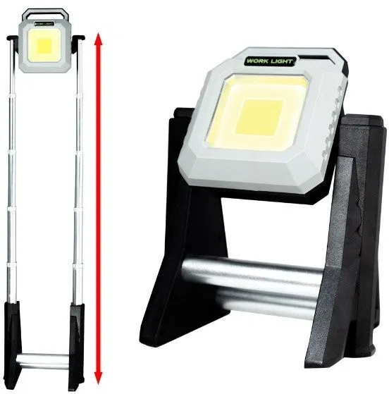 Teleskop-Scheinwerfer mit Powerbank, Akku-LED-Lampe, Halogenstrahler