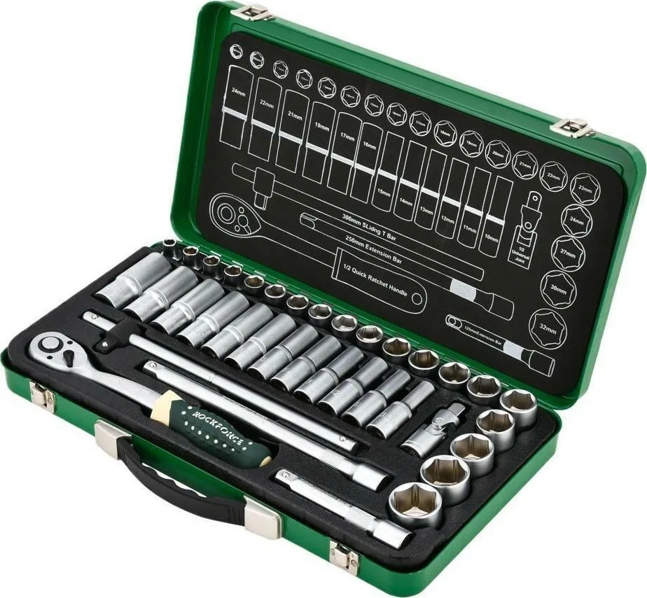 Rockforce-Werkzeugsatz 1/2" 36-teilig (8–32 mm) (Sechskant)