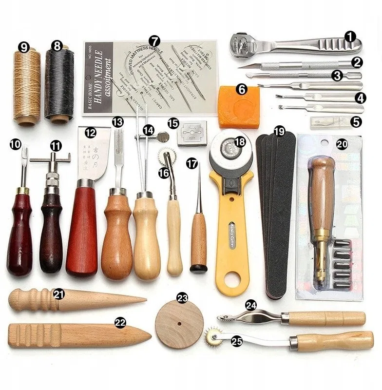 37-teiliges Lederhandwerks-Werkzeugset für Handtaschen