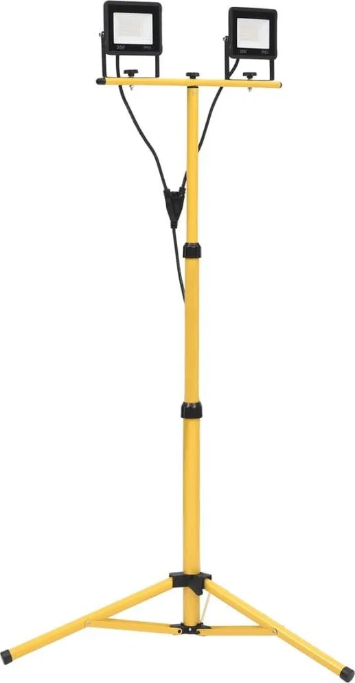 vidaXL LED-Scheinwerfer mit Ständer, 2×30 W, warmweißes Licht