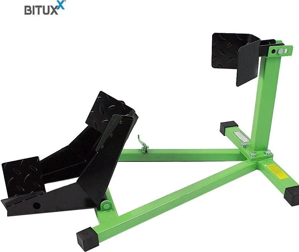 Bituxx Motorradständer für das Vorderrad, grün, massiv, 17–21", für die Garage